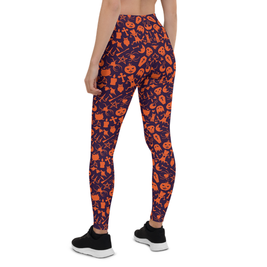 Halloween Leggings Png Isolated Image (indigo, black, lavender)