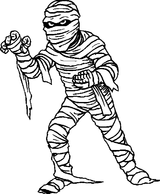 Halloween Mummy Png File (black, gray, white)