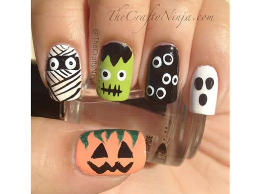 Halloween Nail Art Png Photos (black, gray, salmon, pink)