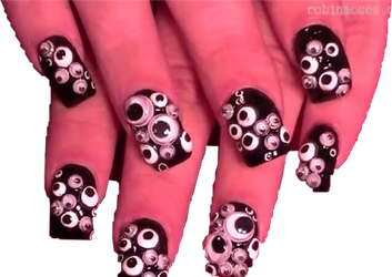 Halloween Nail Stickers Png File (black, salmon)