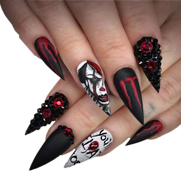 Halloween Nail Stickers Png Image (black, gray)