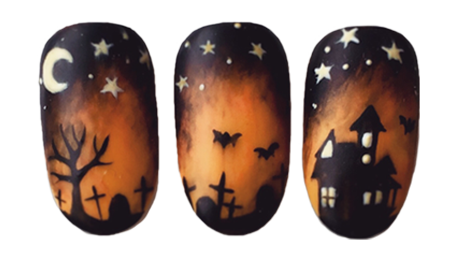 Halloween Nail Stickers Png Isolated Hd (black, white)