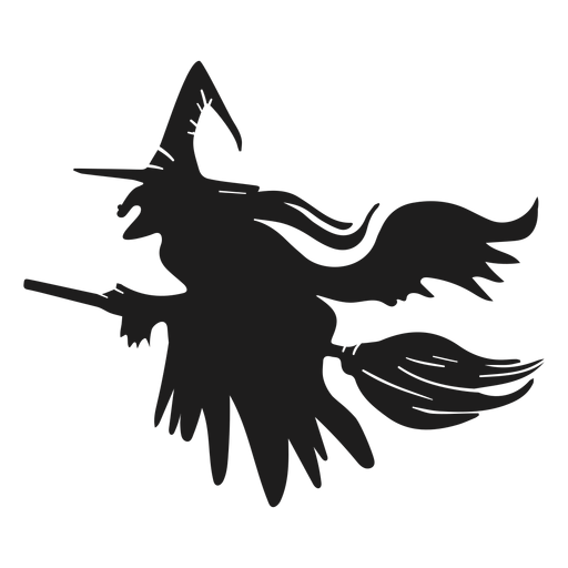 Halloween Silhouette Witch Png File (black)