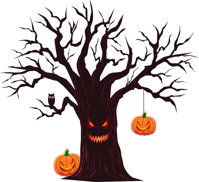 Halloween Tree Png Isolated Photo (black, maroon, chocolate, white)