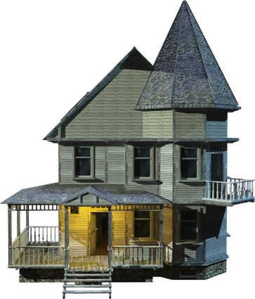 Halloween Village Houses Png Clipart (black, gray)