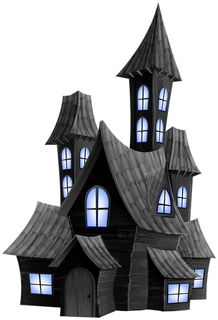 Halloween Village Houses Png File (black)