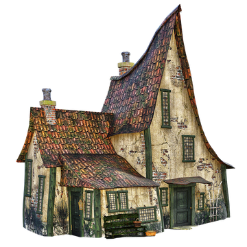 Halloween Village Houses Png Isolated Hd (black, gray)