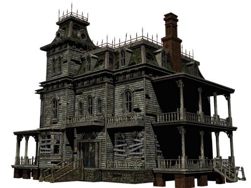 Halloween Village Houses Png Transparent (black)