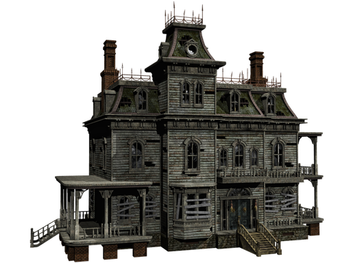 Halloween Village Houses Transparent Png (black)