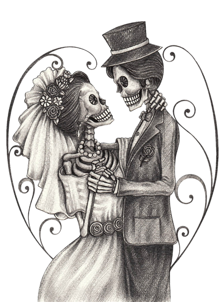 Halloween Wedding Png File (black, gray, beige)