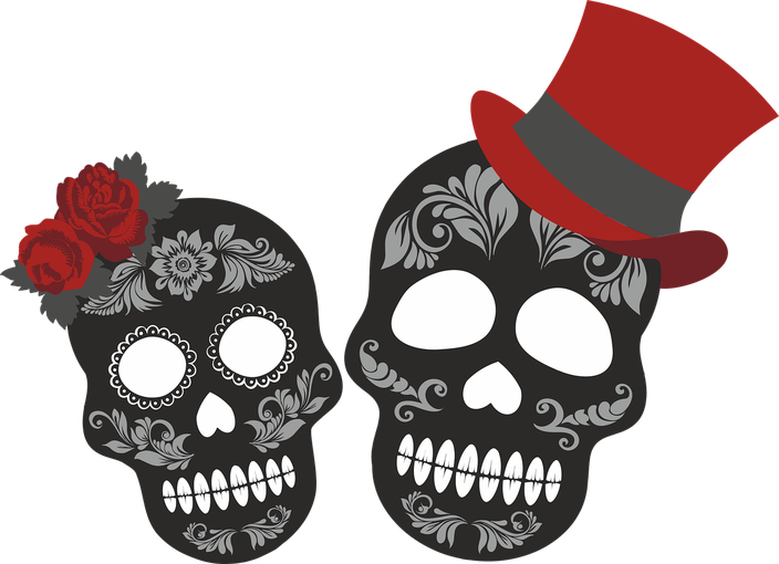 Halloween Wedding Png (indigo, black, maroon, white)