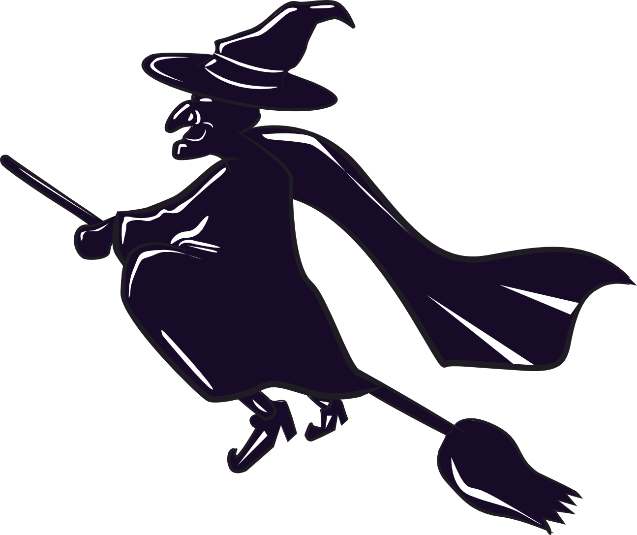 Halloween Witch Png Clipart (black, white)