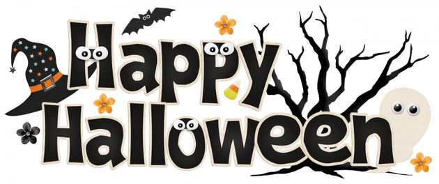 Halloween Words Png Clipart (black, beige)