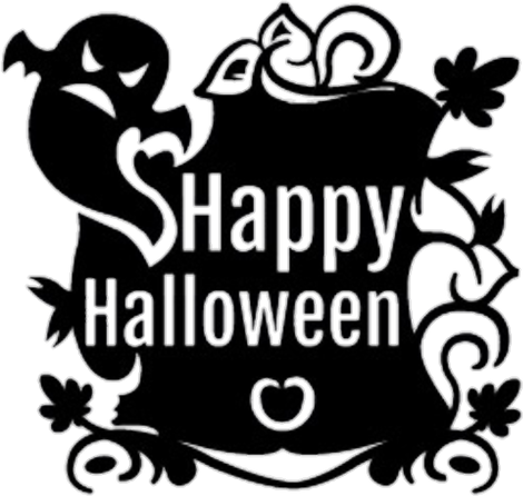 Halloween Words Transparent Png (black)