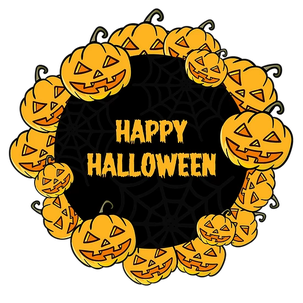 Halloween Wreath Png Pic (black, orange)