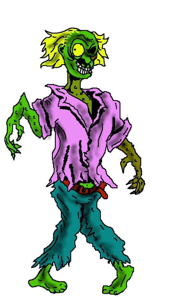 Halloween Zombie Png File (violet, black, teal)