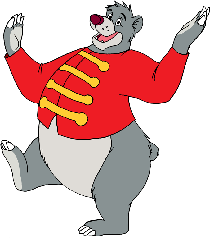 Baloo Png Background (beige, black, gray, red)