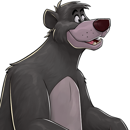 Baloo Png Image File (indigo, black, lavender)