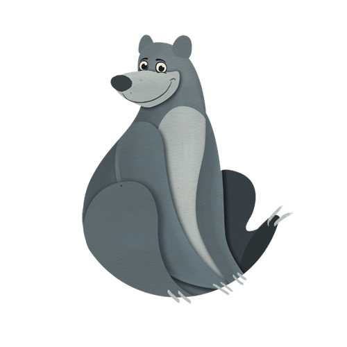 Baloo Png Image (indigo, gray, white)