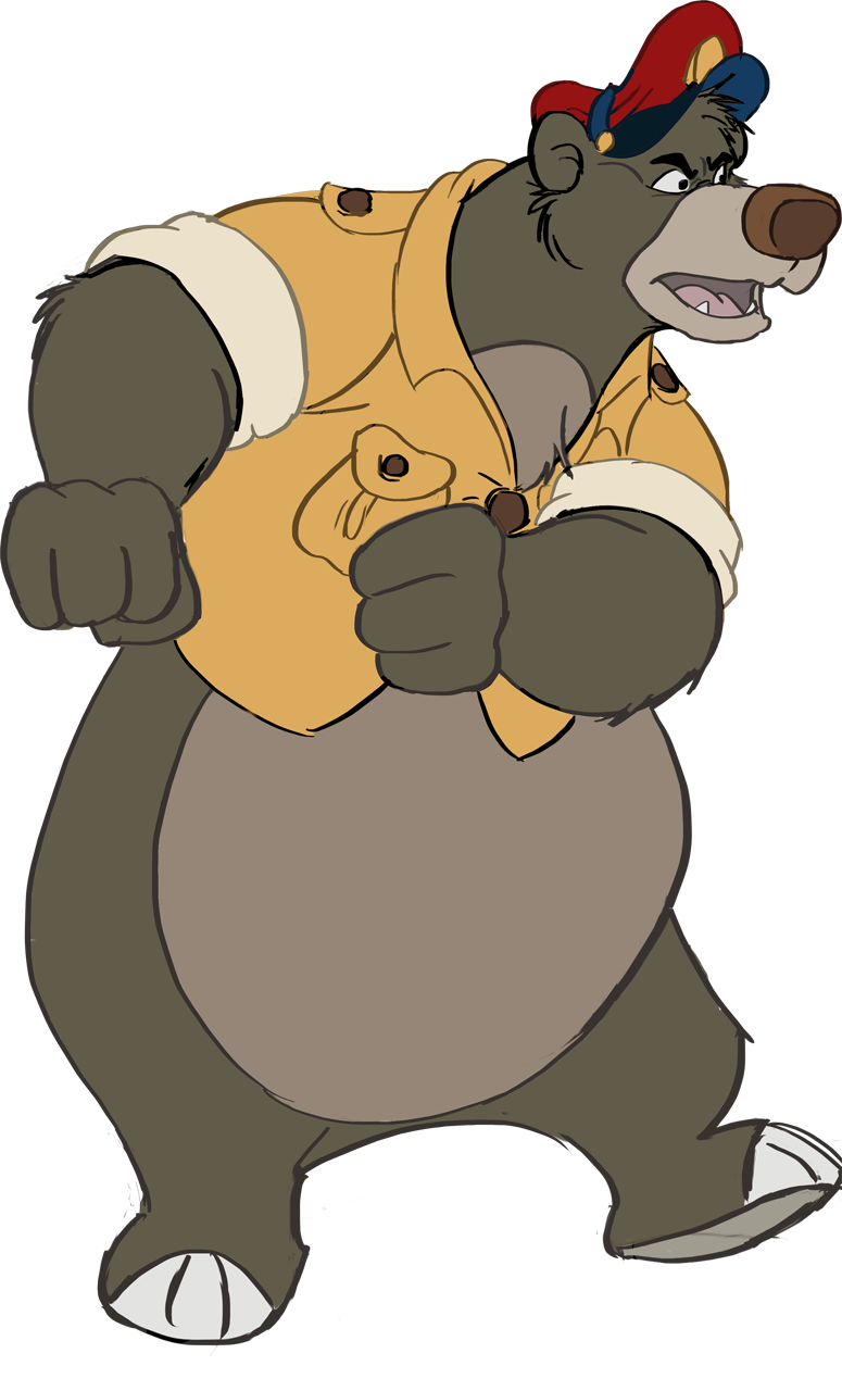 Baloo Png (maroon, gray, white, black, salmon)