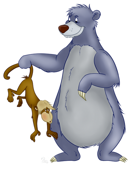 Baloo Transparent Background (black, gray, silver)