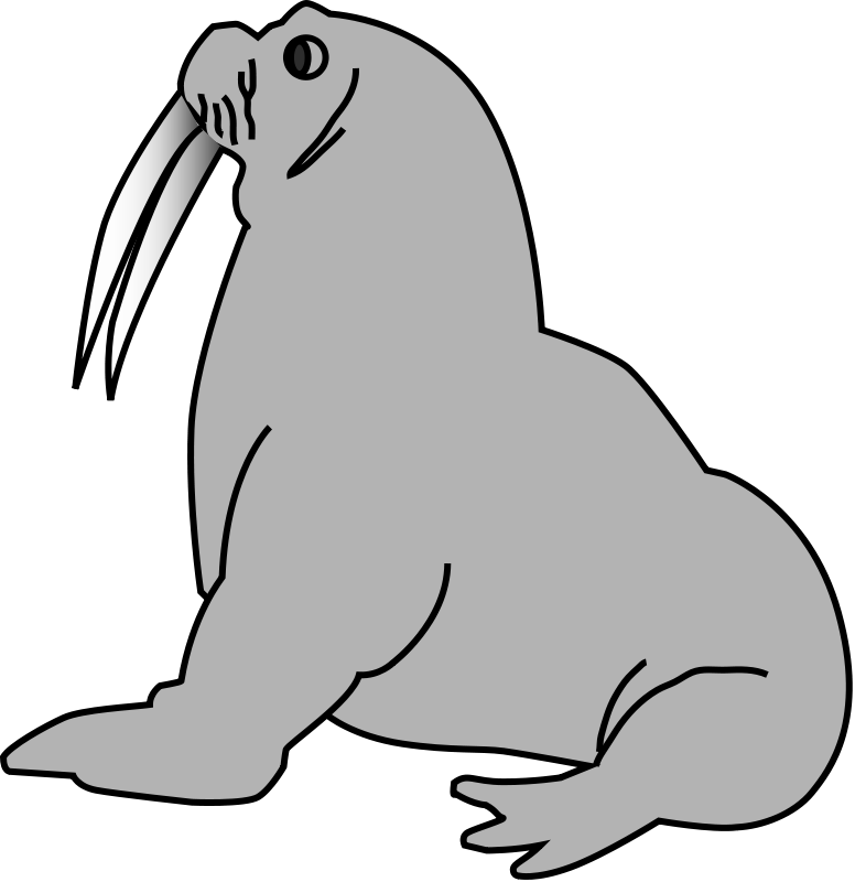 Walrus Transparent Background (black, silver)