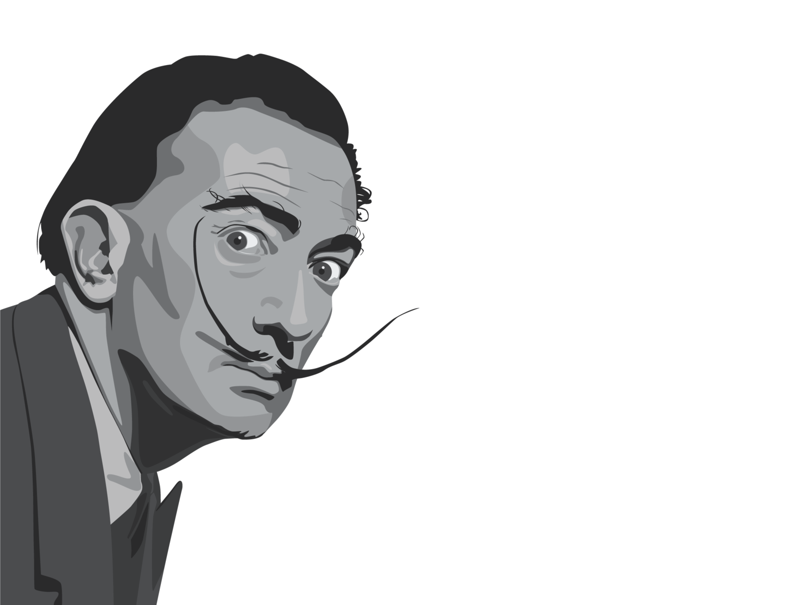 Salvador Dali Png Hd (black, silver, gray)