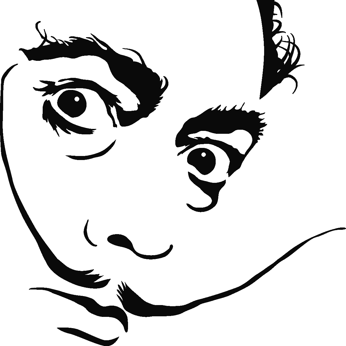 Salvator Dali Png Isolated Pic (black, white)