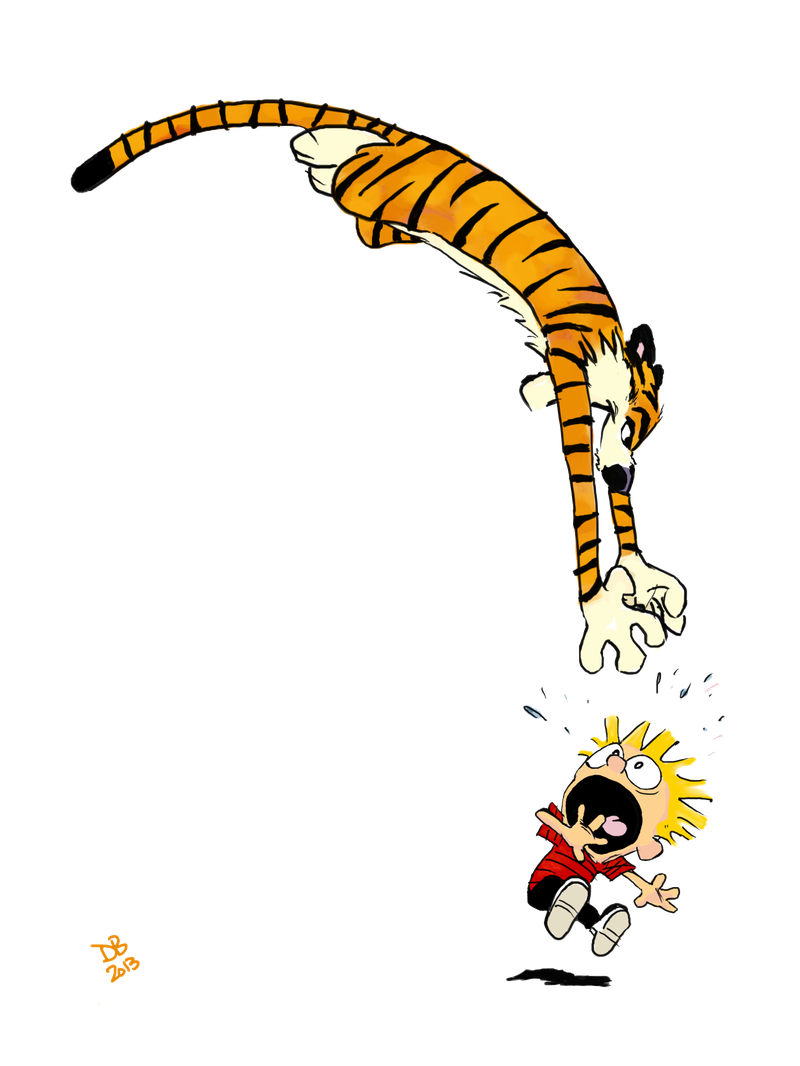 Calvin And Hobbes Png Free Download (black)