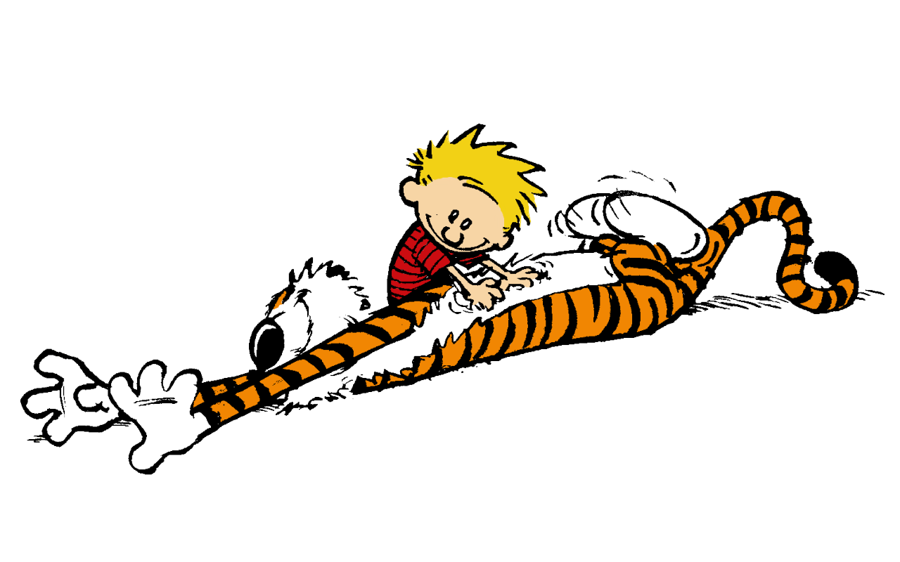 Calvin And Hobbes Png Pic (white, lavender, black, silver)