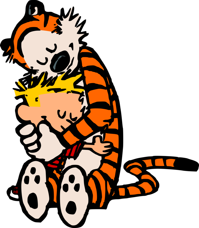 Calvin And Hobbes Png Transparent Image (salmon, beige, black, chocolate)