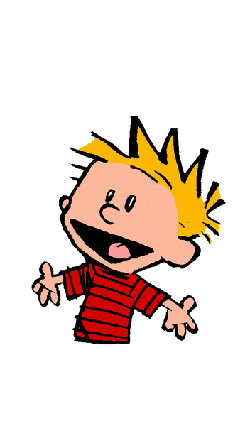 Calvin And Hobbes Transparent Background (pink, orange, black)