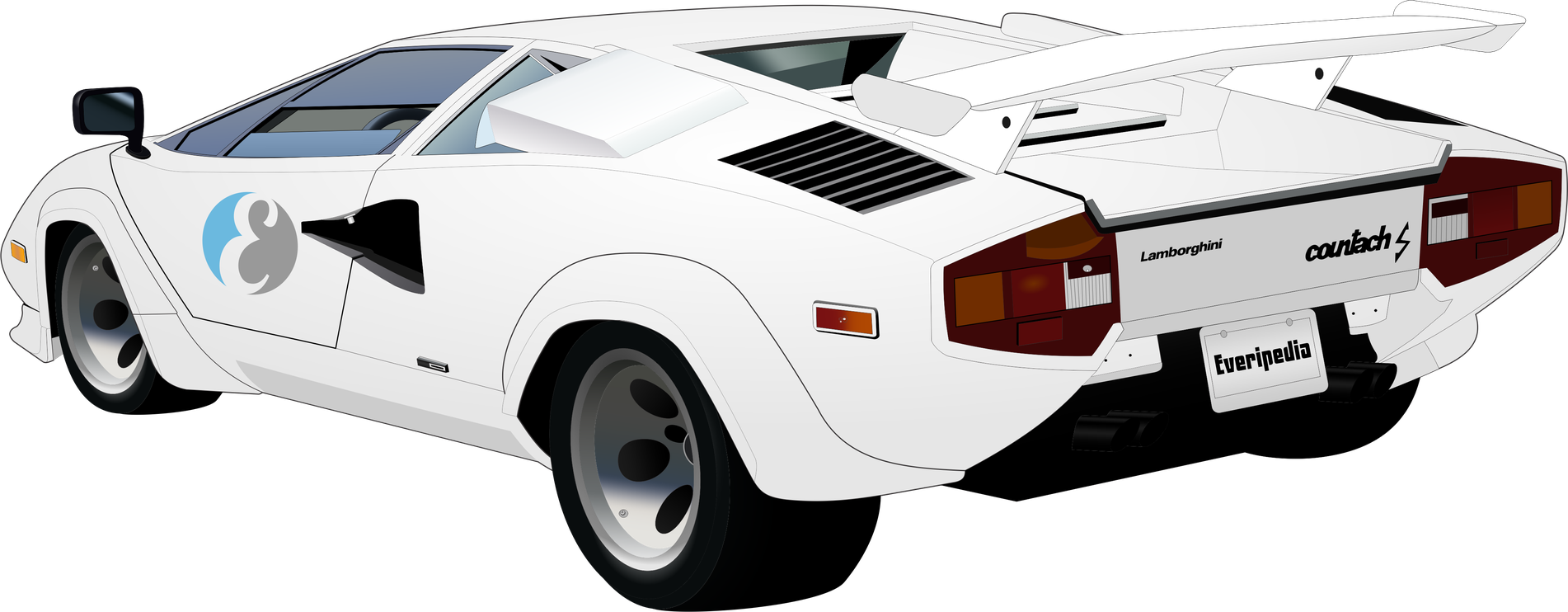 Lamborghini Countach Png (white, lavender, black)