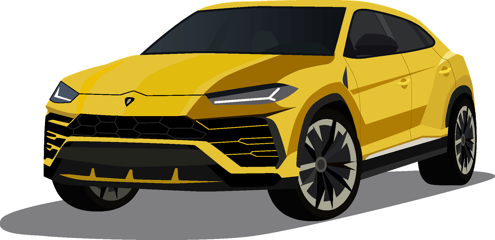 Lamborghini Urus Png File (gray, orange, black, gold)