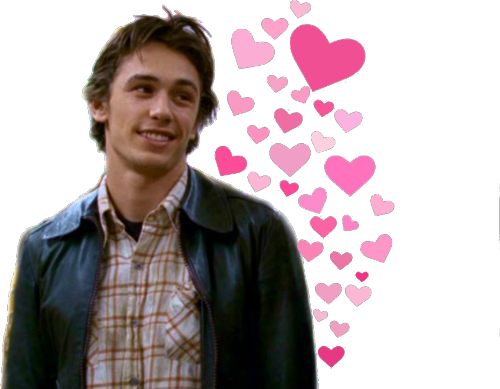 James Franco Png File (violet, black, salmon)