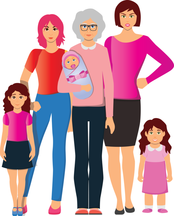 Family Day Png Free Download (teal, salmon, black, maroon, pink)