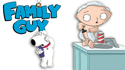 Family Guy Logo Png Image (teal, white, black, silver, pink)