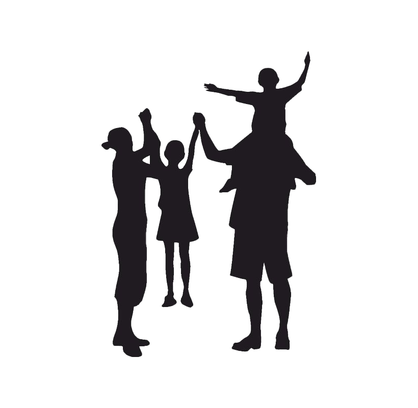 Family Reunion Silhouette Png Clipart (black, white)