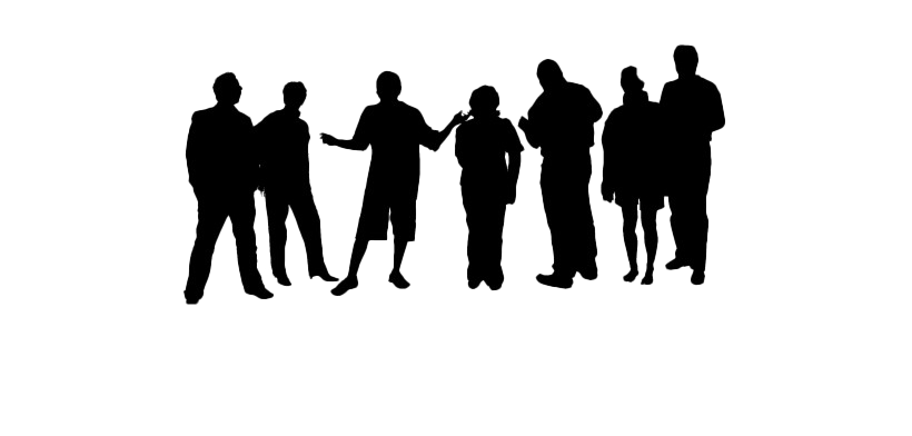 Family Reunion Silhouette Png Image (black, lavender, white)