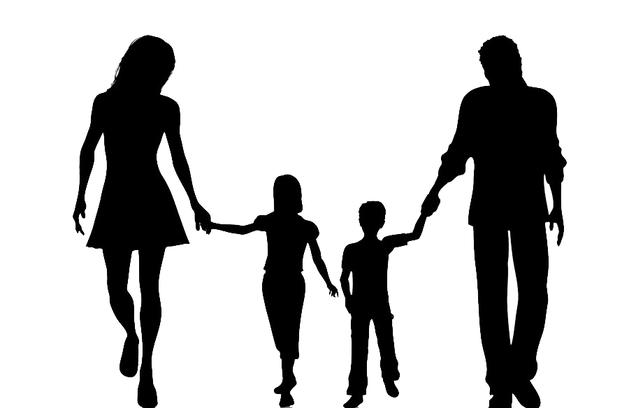 Family Reunion Silhouette Png Pic (black, lavender, white)