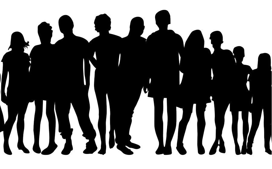 Family Reunion Silhouette Transparent Background (black, white)