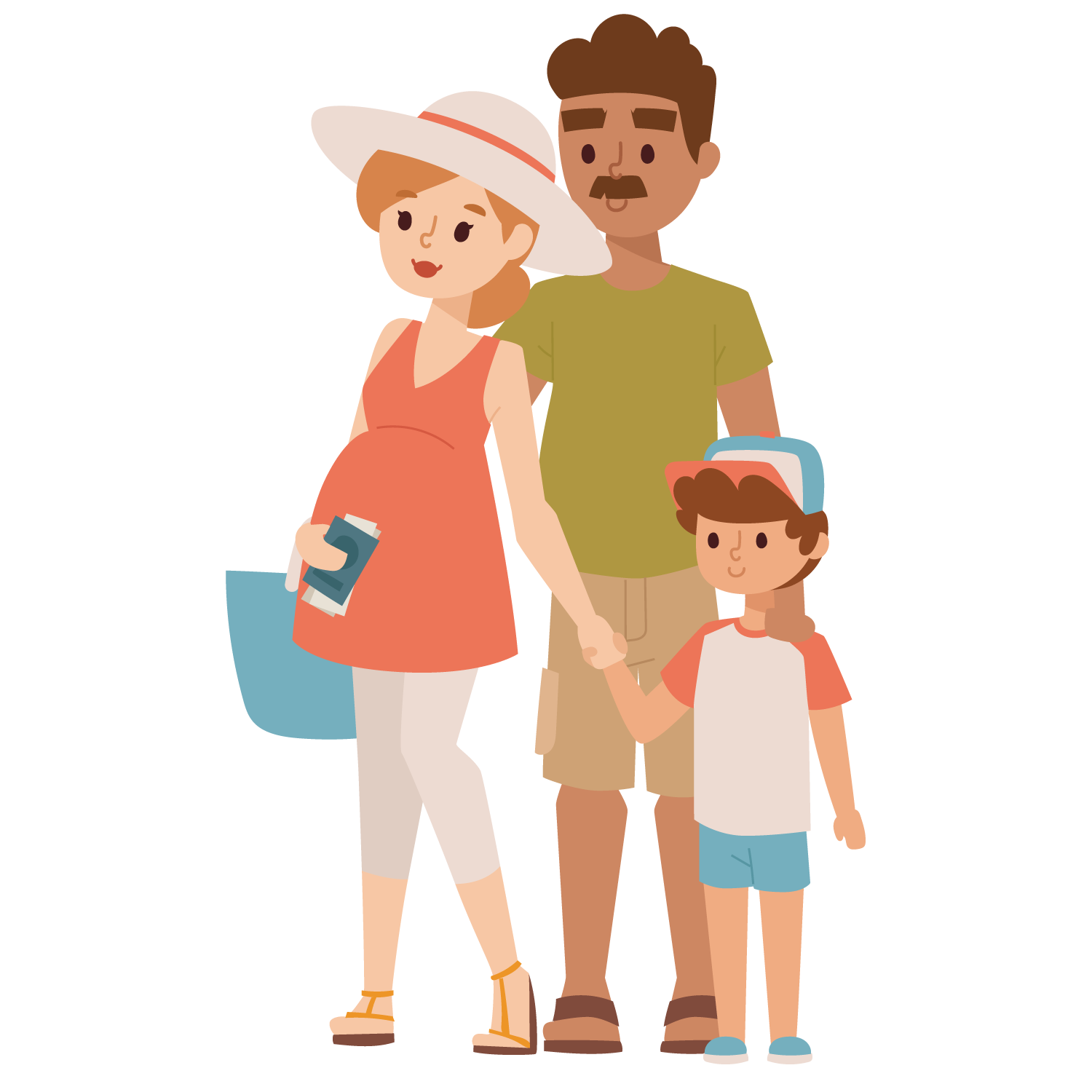 Family Vacation Vector Png (beige, salmon, chocolate, black, silver)