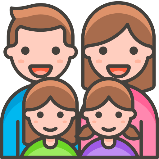 Familymanwomangirlgirl Free Png Icon Download (greenish blue, salmon, black, pink, chocolate)