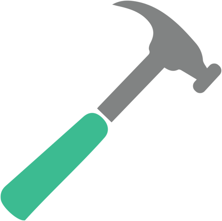 Hammer Png File (teal, black, gray)