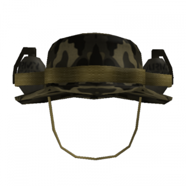 Camo Army Hat Transparent Background (black)