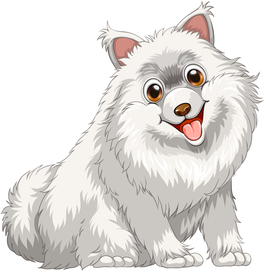 Samoyed Dog Full Grown Png Picture (beige, black, silver, white)