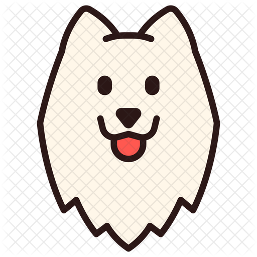 Samoyed Dog Png File (beige, black)