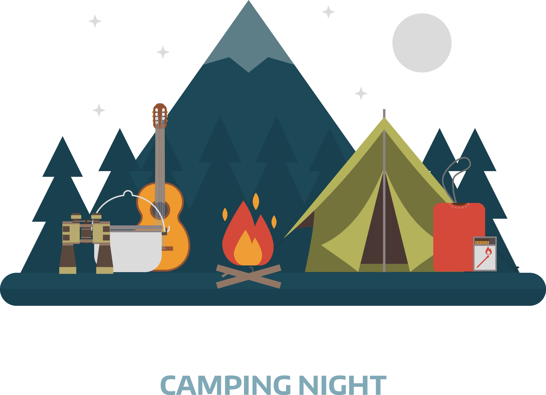 Camping Png Isolated Clipart (teal, black, navy, olive, lavender)