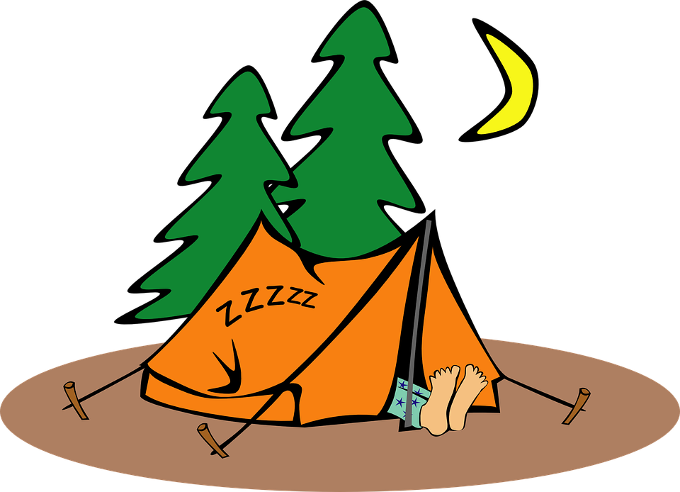 Camping Png Isolated Image (black, gray, orange, green)