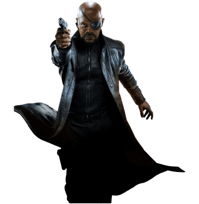 Samuel L. Jackson Nick Fury Png File (white, black)